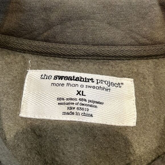 Sweatshirt Project light fleece lined jacket army green in EUC button up - Picture 4 of 8